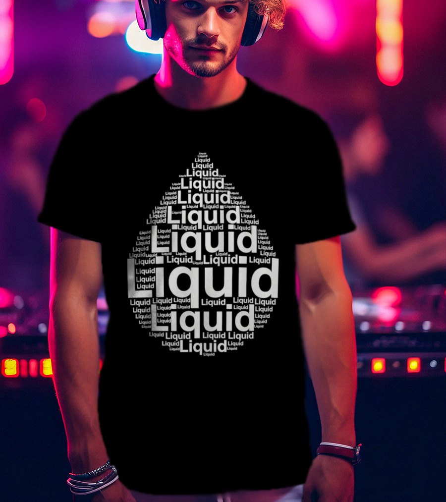 Liquid Water Drops Word T-Shirt