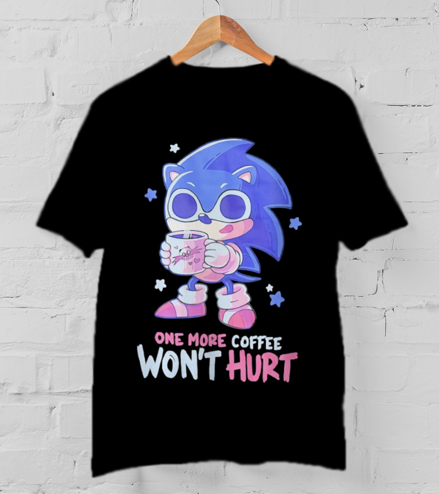 Sonic Hedgehog One More Coffee Won't Hurt Cartoon T-Shirt