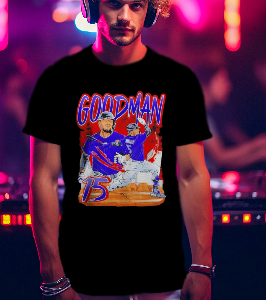 Goodman Baseball Action And Number 15 Illustration Euphoria Rise T-Shirt