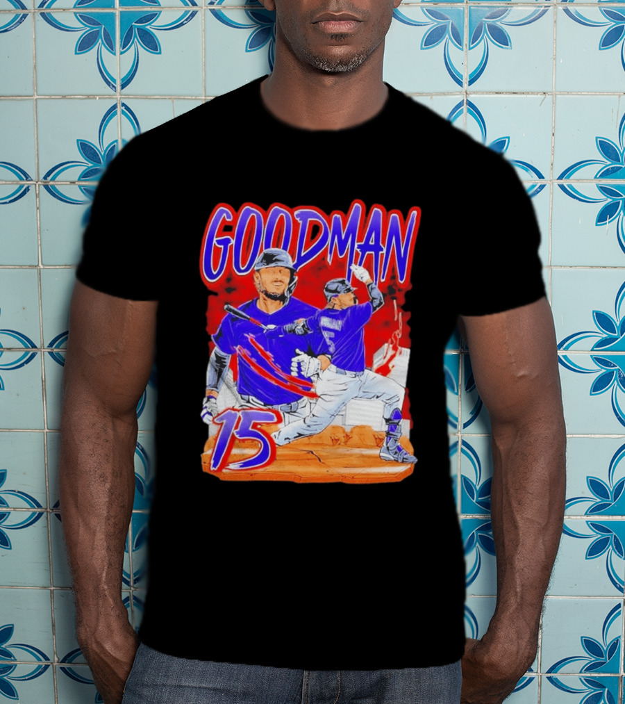 Goodman Baseball Action And Number 15 Illustration Euphoria Rise T-Shirt