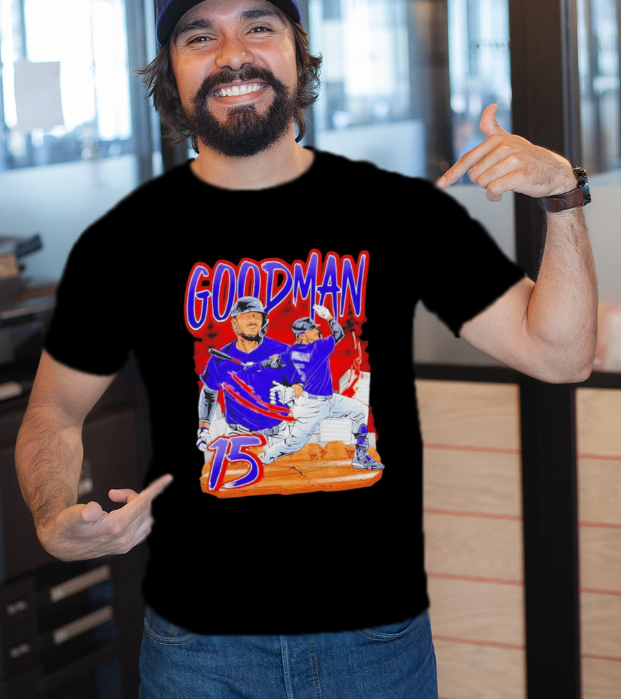 Goodman Baseball Action And Number 15 Illustration Euphoria Rise T-Shirt