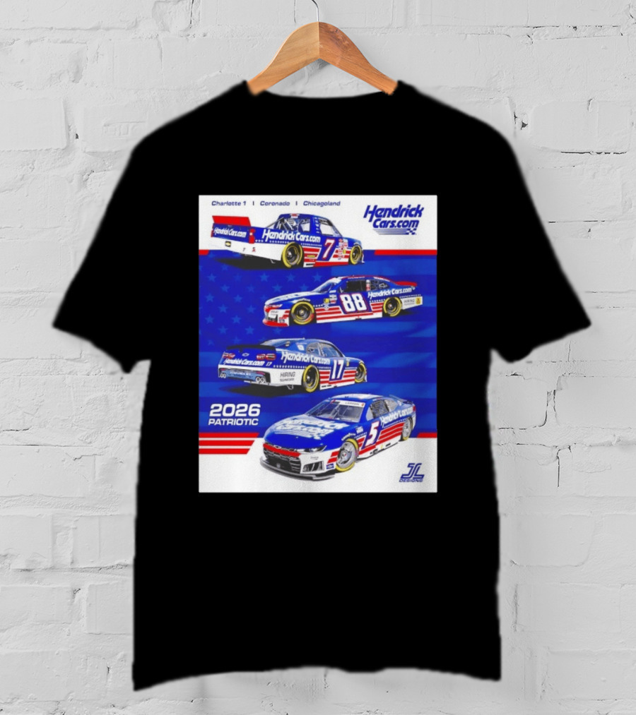 Hendrick Motorsports 2026 Patriotic NASCAR Cars Coronado Chicagoland T-Shirt
