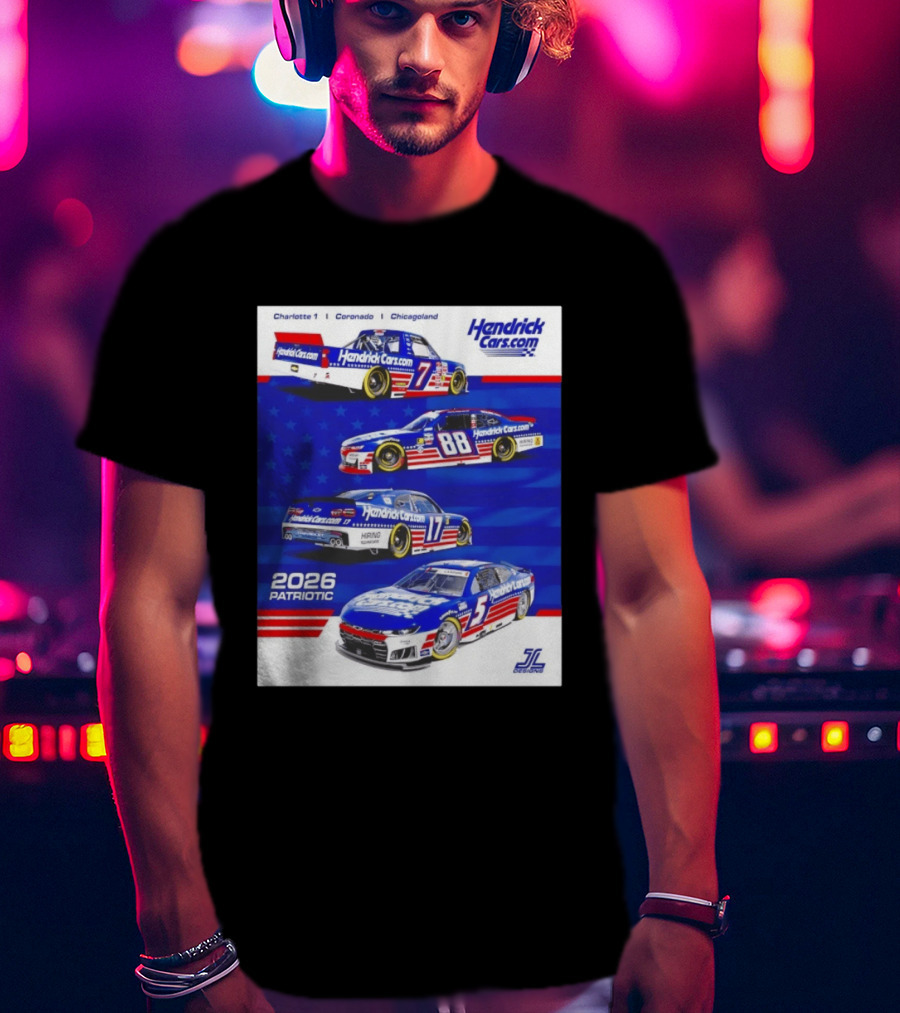 Hendrick Motorsports 2026 Patriotic NASCAR Cars Coronado Chicagoland T-Shirt