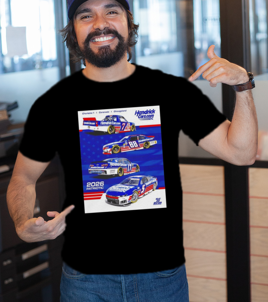 Hendrick Motorsports 2026 Patriotic NASCAR Cars Coronado Chicagoland T-Shirt