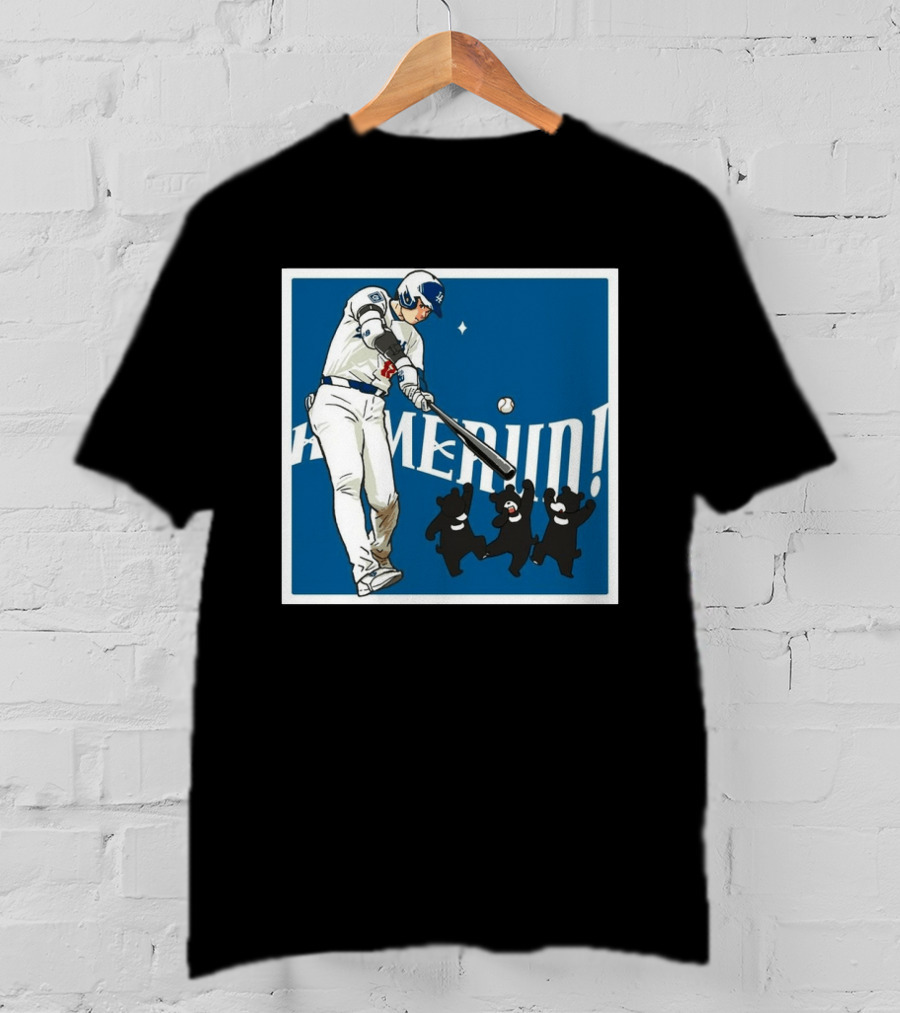 Shohei Ohtani Los Angeles Dodgers Home Run Anime Bears T-Shirt
