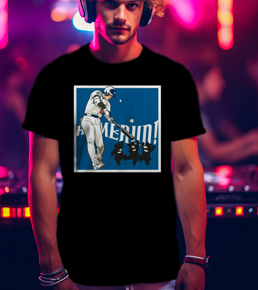 Shohei Ohtani Los Angeles Dodgers Home Run Anime Bears T-Shirt