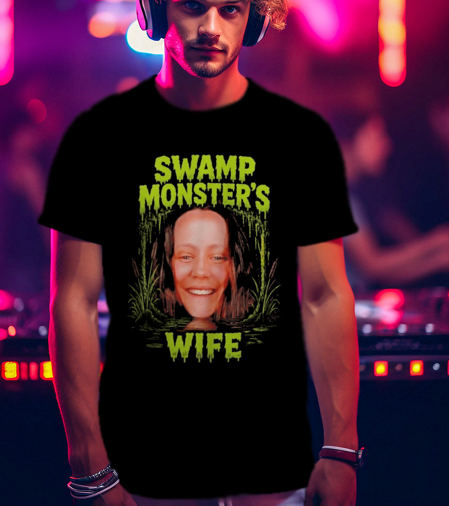 Swamp Monster's Wife Colorful Illustration With Smiling Face T-Shirt