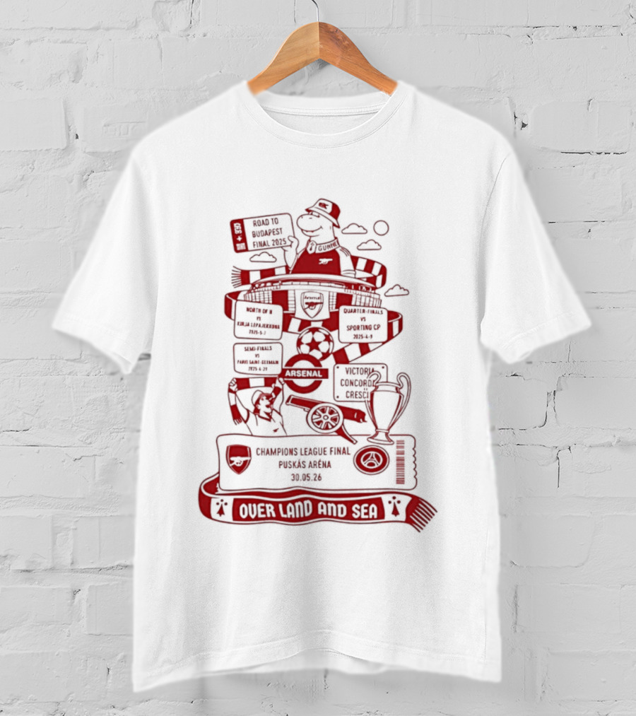 Puskás Aréna League Final Over Land And Sea Iconic Football T-Shirt