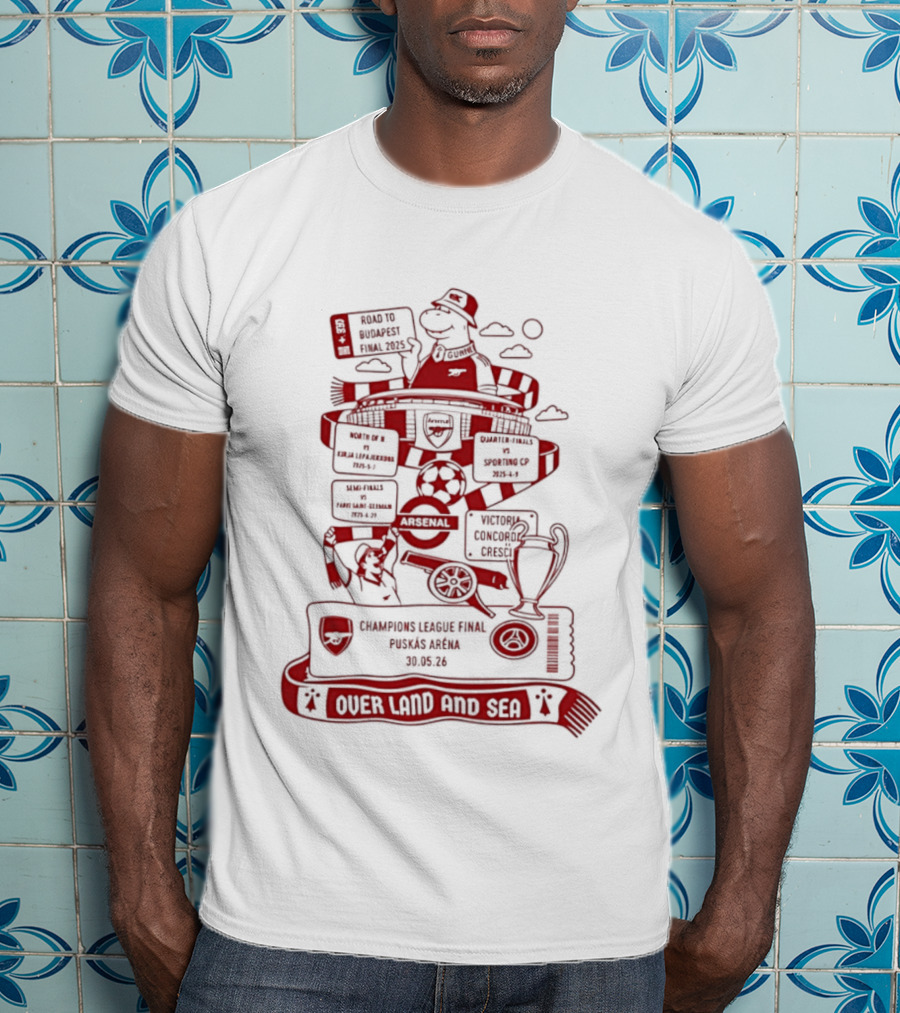 Puskás Aréna League Final Over Land And Sea Iconic Football T-Shirt