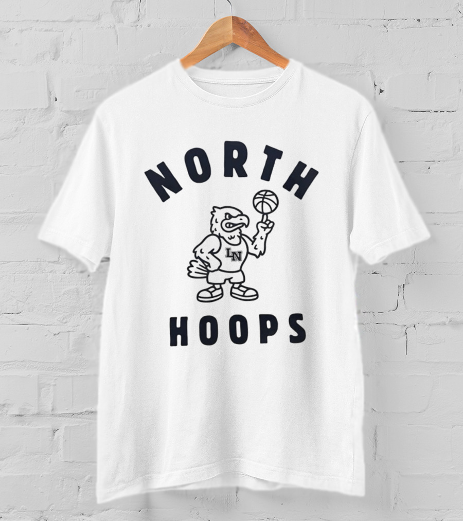 North Hoops Eagle Mascot Basketball T-Shirt