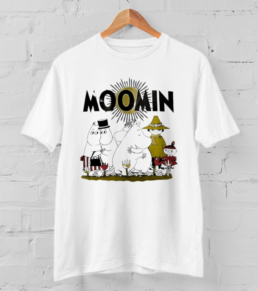 Moomin Family In Sunshine Cartoon Gathering T-Shirt