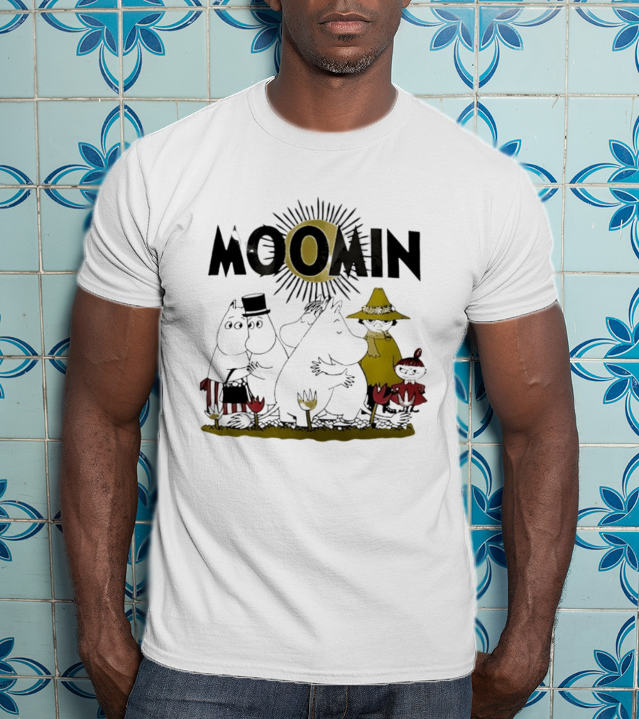Moomin Family In Sunshine Cartoon Gathering T-Shirt