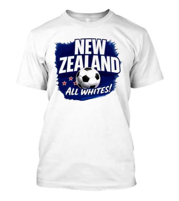 New Zealand All Whites Soccer Team Stars And Ball T-Shirt
