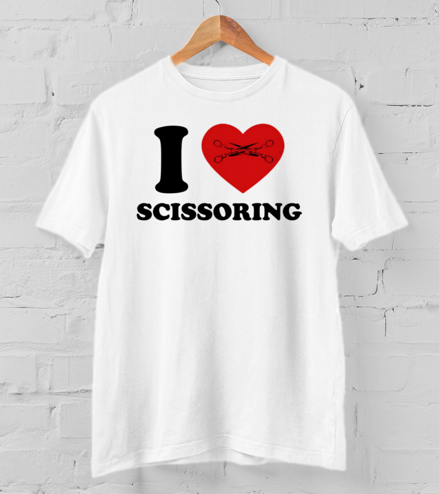I Love Scissoring Heart With Crossed Scissors T-Shirt