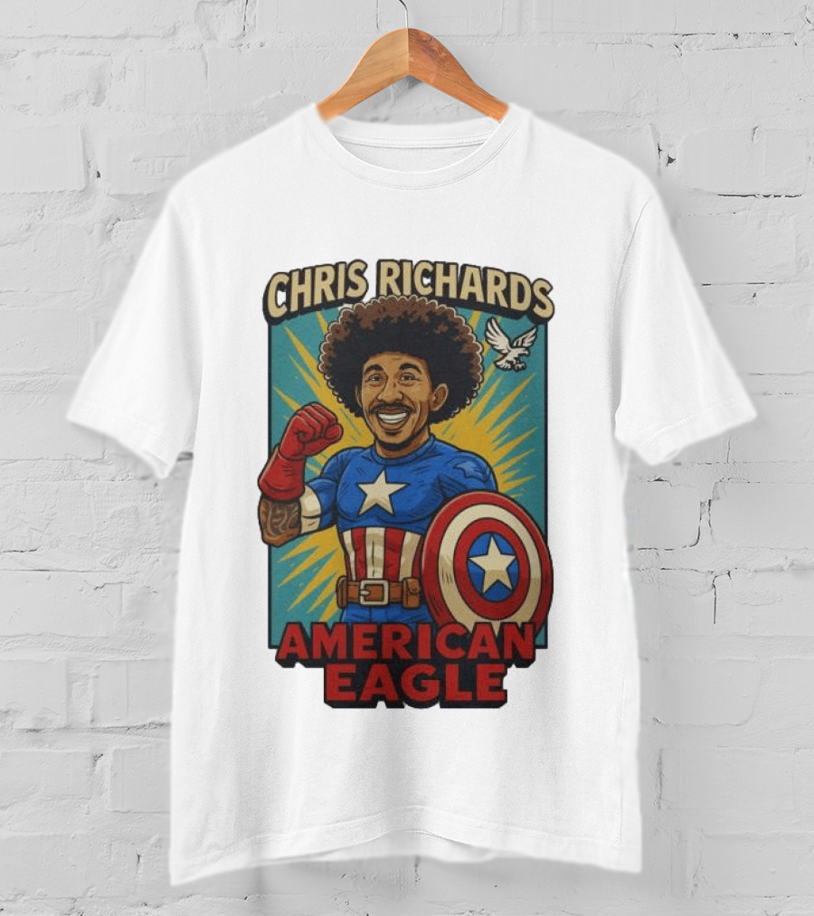 Chris Richards American Eagle Captain Star Shield Superhero T-Shirt