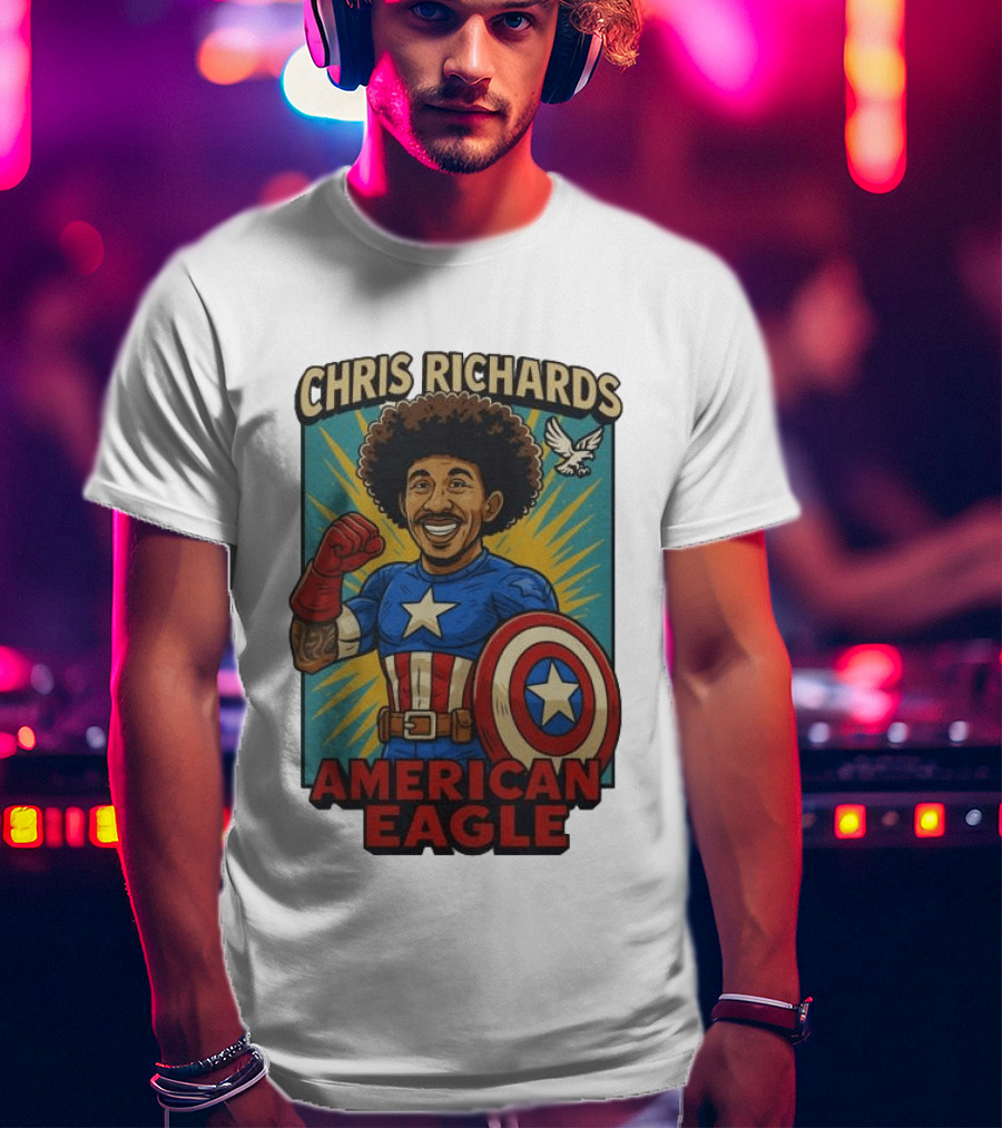 Chris Richards American Eagle Captain Star Shield Superhero T-Shirt