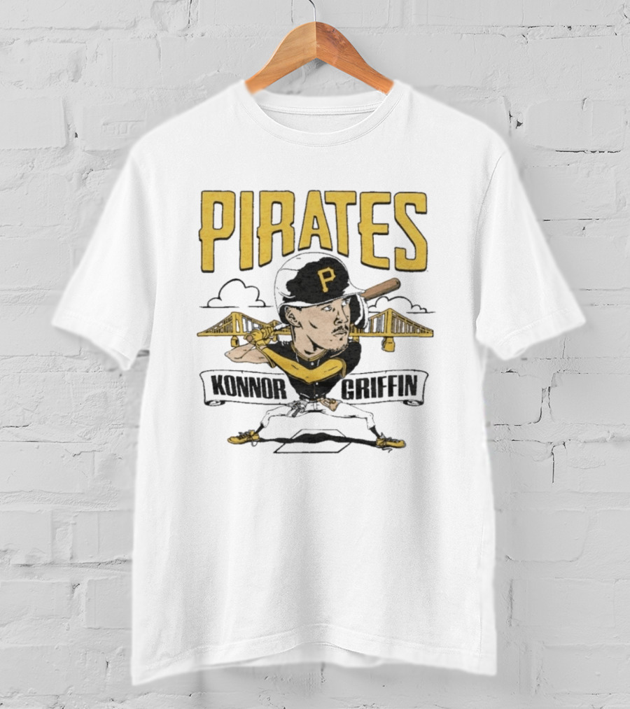 Pittsburgh Pirates Konnor Griffin Baseball Cartoon Bridge T-Shirt