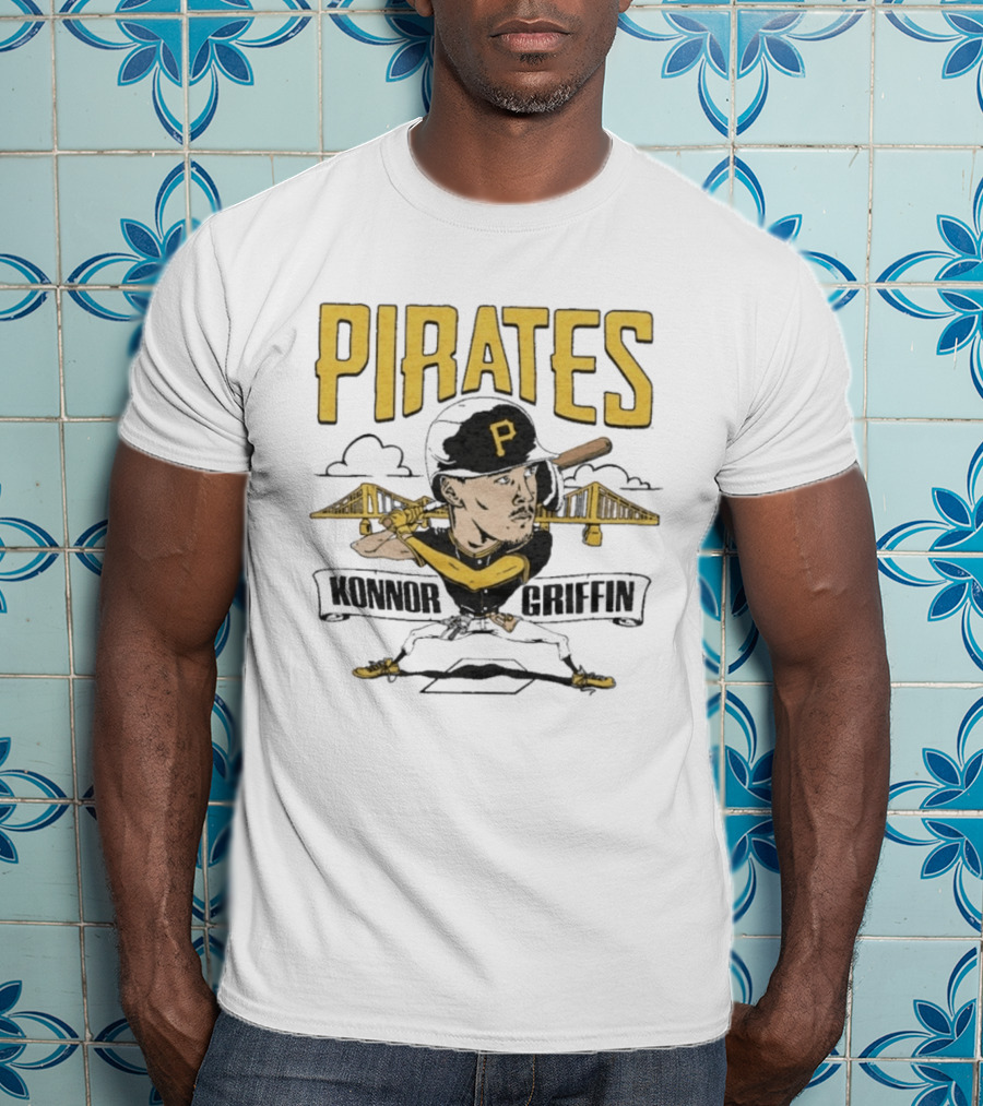 Pittsburgh Pirates Konnor Griffin Baseball Cartoon Bridge T-Shirt