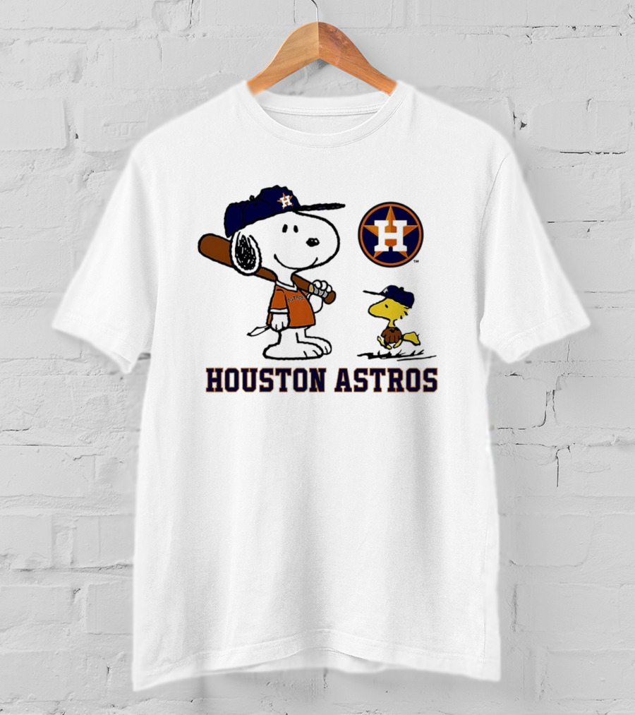 Snoopy Woodstock Houston Astros Baseball Peanuts 2025 T-Shirt