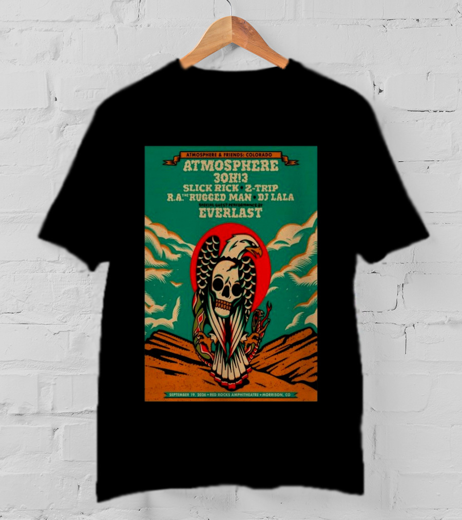 Atmosphere Friends Colorado 2026 Red Rocks Amphitheatre Morrison Concert Slick Rick Everlast 30h13 T-Shirt