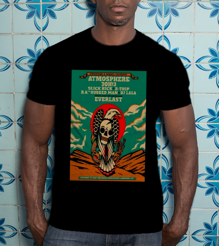 Atmosphere Friends Colorado 2026 Red Rocks Amphitheatre Morrison Concert Slick Rick Everlast 30h13 T-Shirt