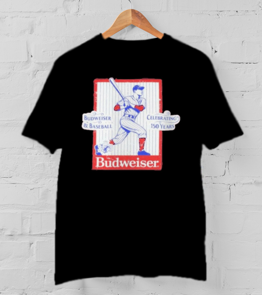 Budweiser Baseball Celebrating 150 Years Vintage Iconic Batter T-Shirt