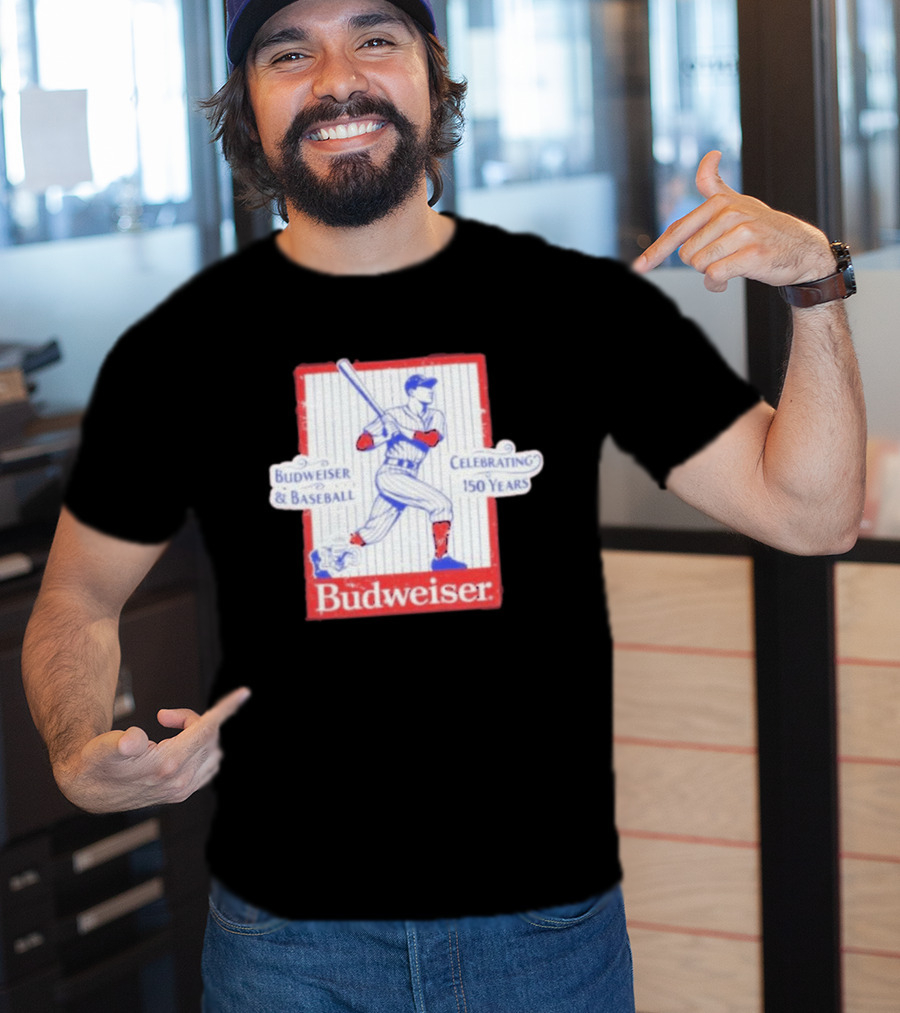 Budweiser Baseball Celebrating 150 Years Vintage Iconic Batter T-Shirt