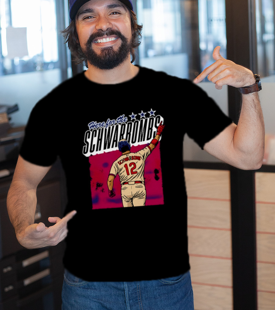 Here For The Schwarbombs Kyle Schwarber 12 Baseball T-Shirt
