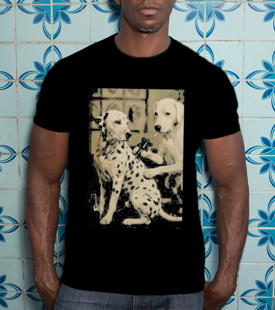 Dalmatian Dog Tattoo Artist Black And White Humor T-Shirt