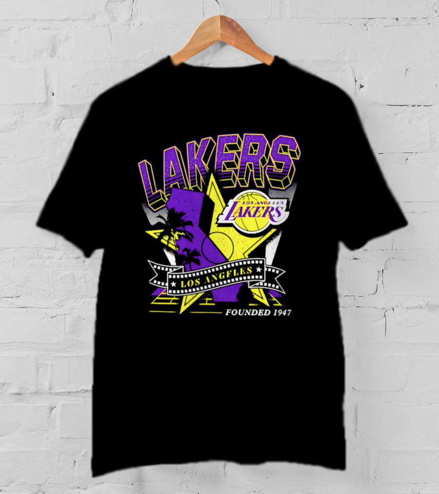 Los Angeles Lakers Founded 1947 NBA Team California Map T-Shirt