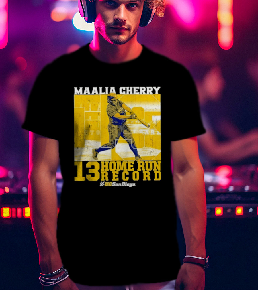 Maalia Cherry UC San Diego 13 Home Run Record T-Shirt