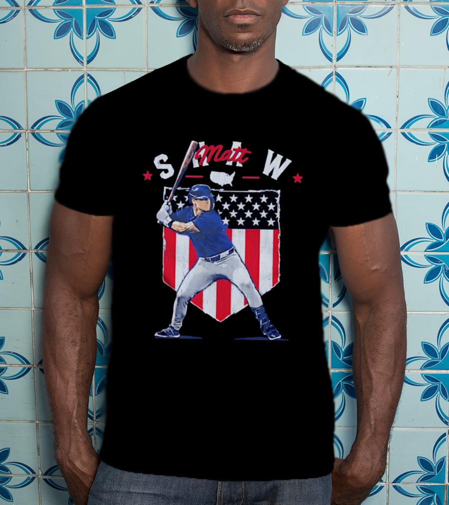 Matt Shaw Stars Stripes Chicago Cubs Baseball T-Shirt
