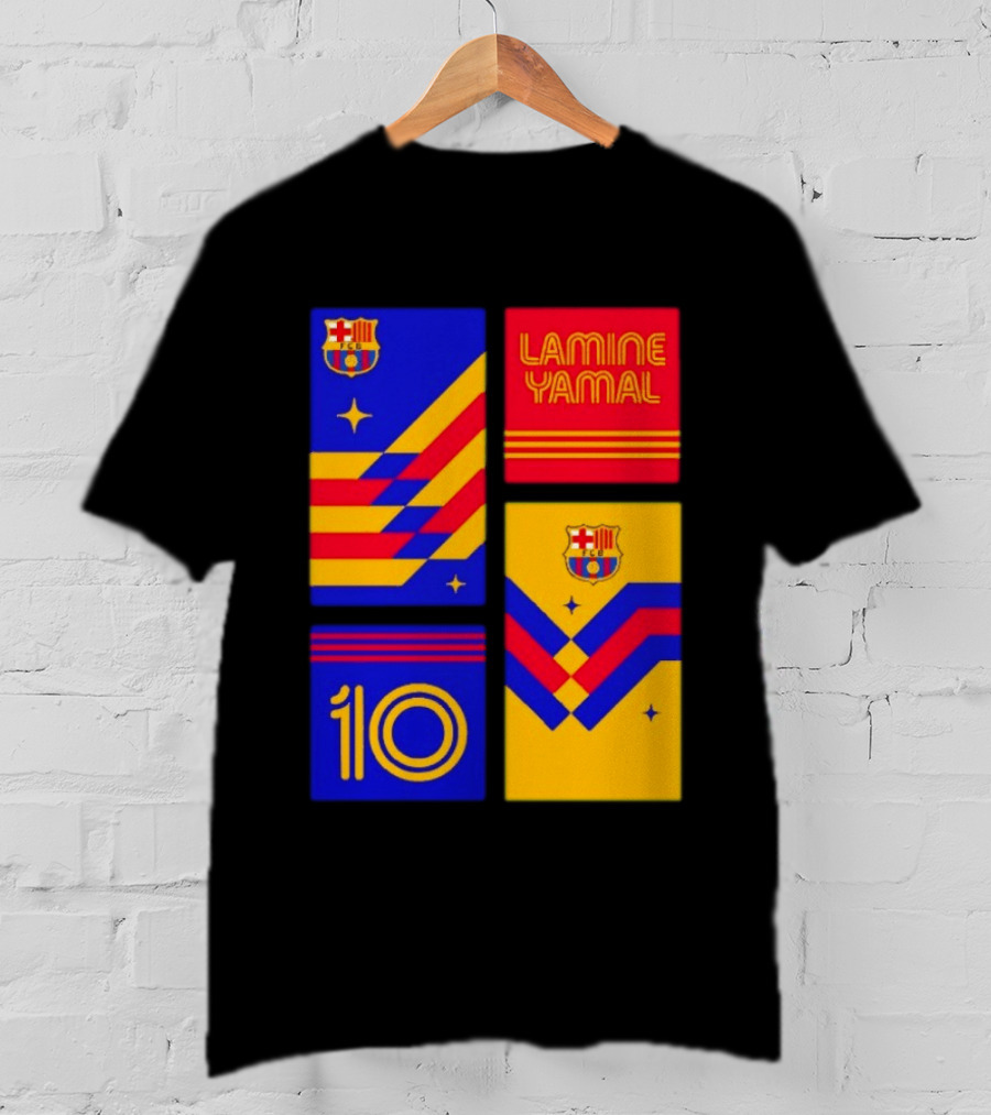 FC Barcelona Lamine Yamal 10 Vibes With Team Colors And Crest T-Shirt