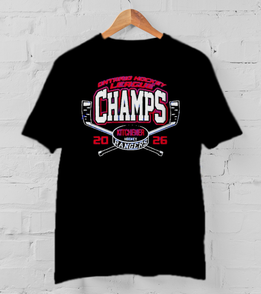 Ontario Hockey League Champs 2026 Kitchener Rangers Cross Sticks T-Shirt