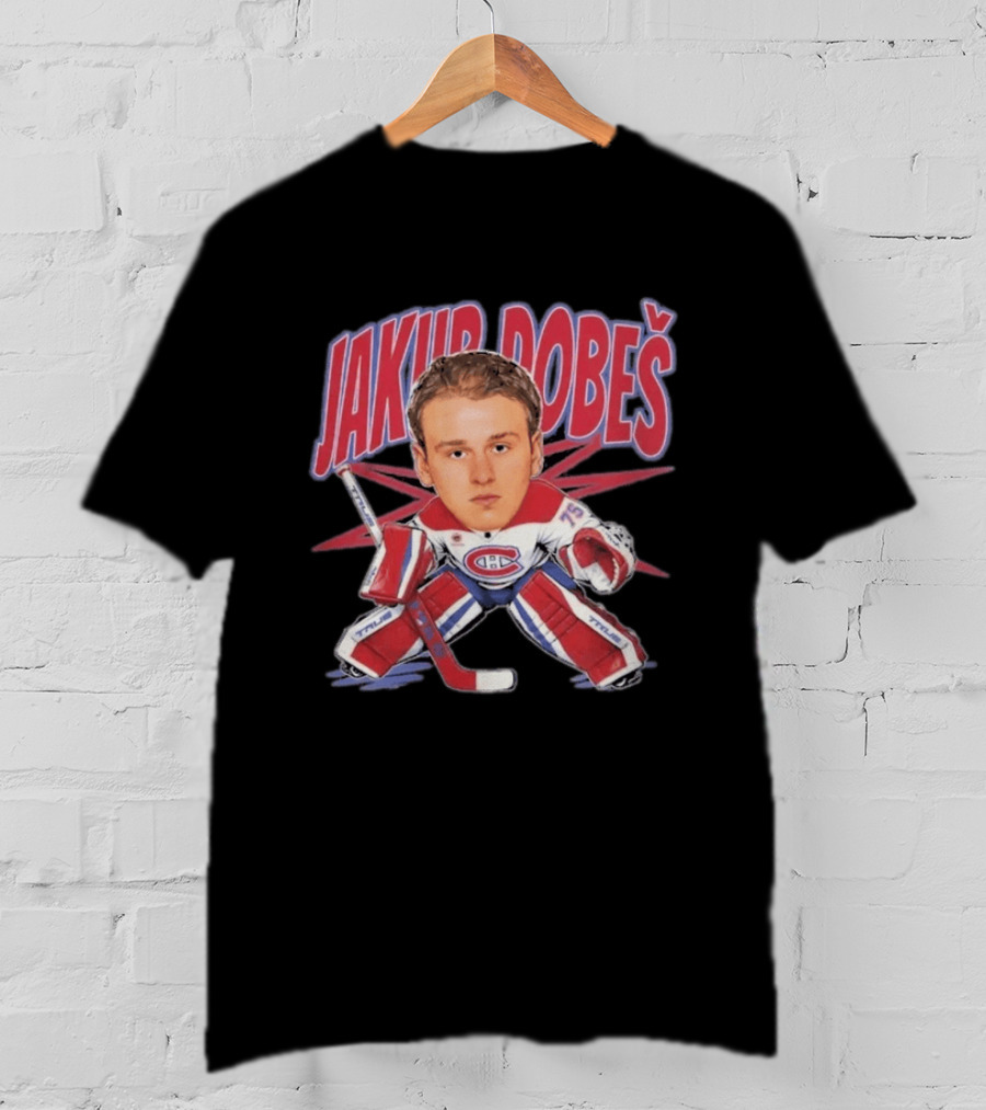 Jakub Dobeš Hockey Montreal Canadiens Goalie Caricature T-Shirt