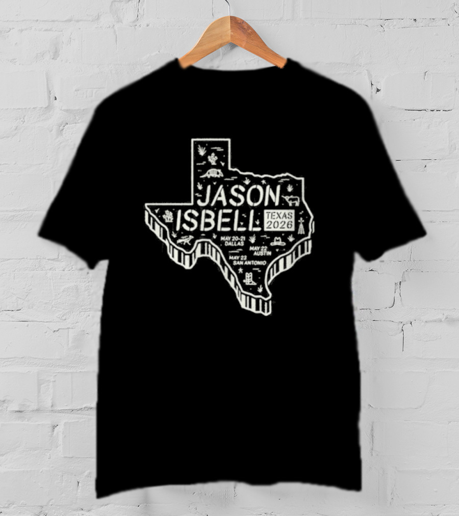 Jason Isbell Texas Map Tour May 2026 T-Shirt