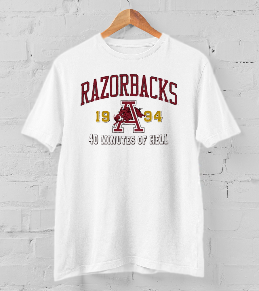 Razorbacks 1994 40 Minutes Of Hell Basketball T-Shirt