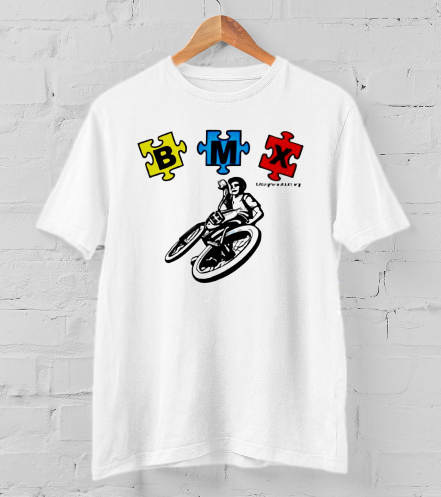 BMX Puzzle Pieces Bike Rider Autism T-Shirt