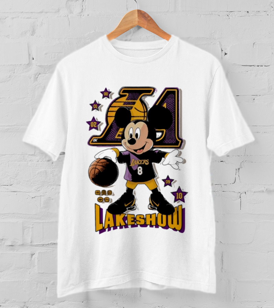 Mickey Mouse Lakers LA Basketball Lakeshow T-Shirt