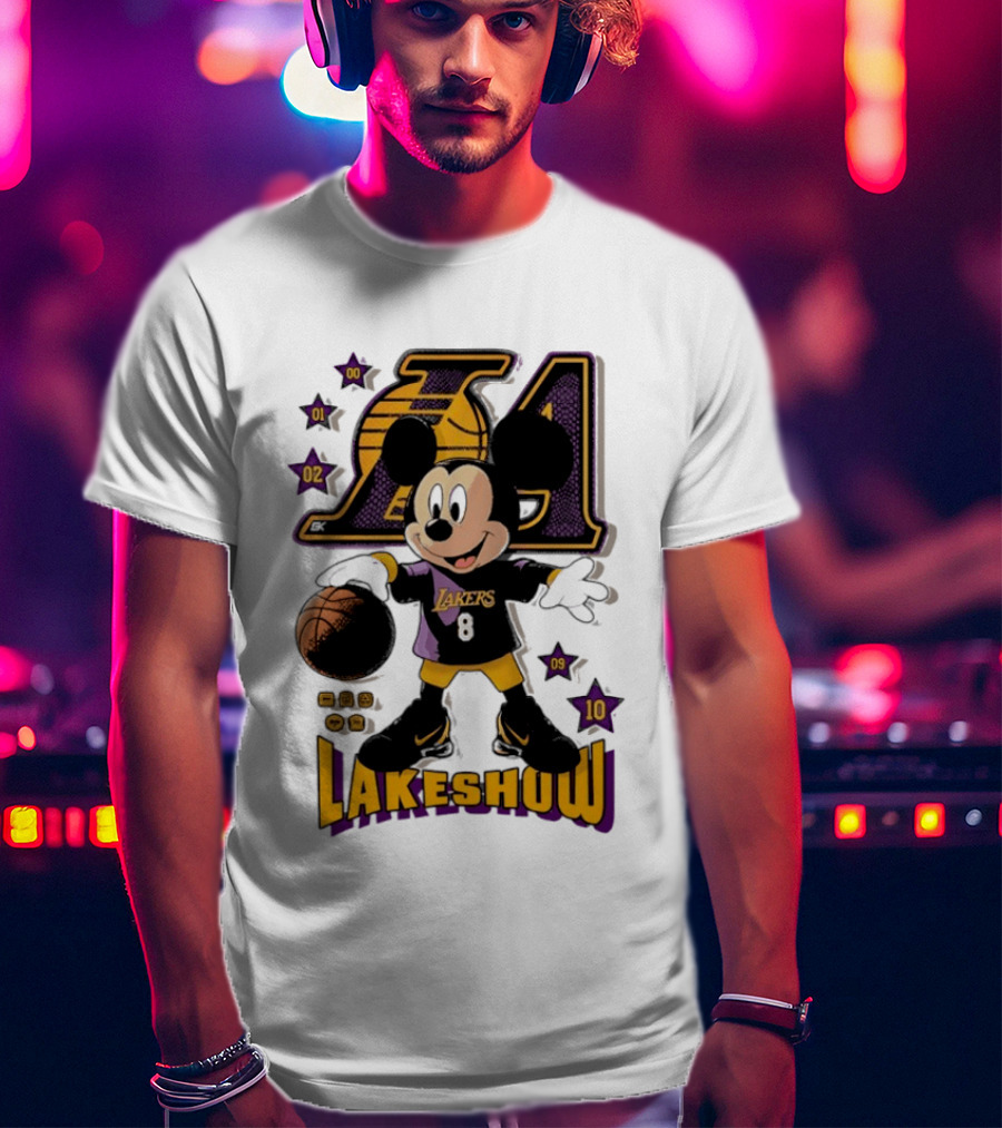 Mickey Mouse Lakers LA Basketball Lakeshow T-Shirt