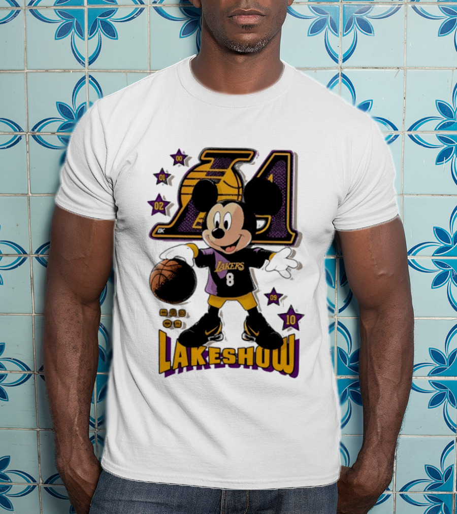 Mickey Mouse Lakers LA Basketball Lakeshow T-Shirt