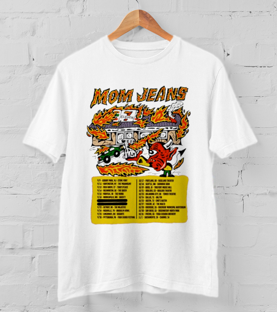 Mom Jeans Fire House Tour Dates With Dog And Devil T-Shirt