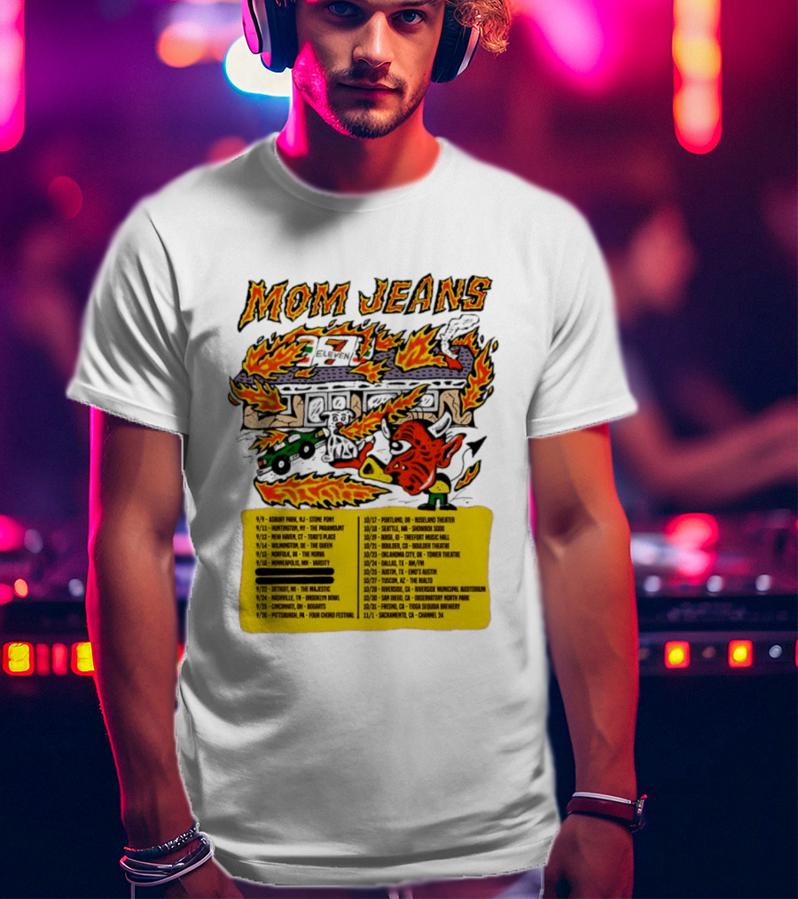 Mom Jeans Fire House Tour Dates With Dog And Devil T-Shirt