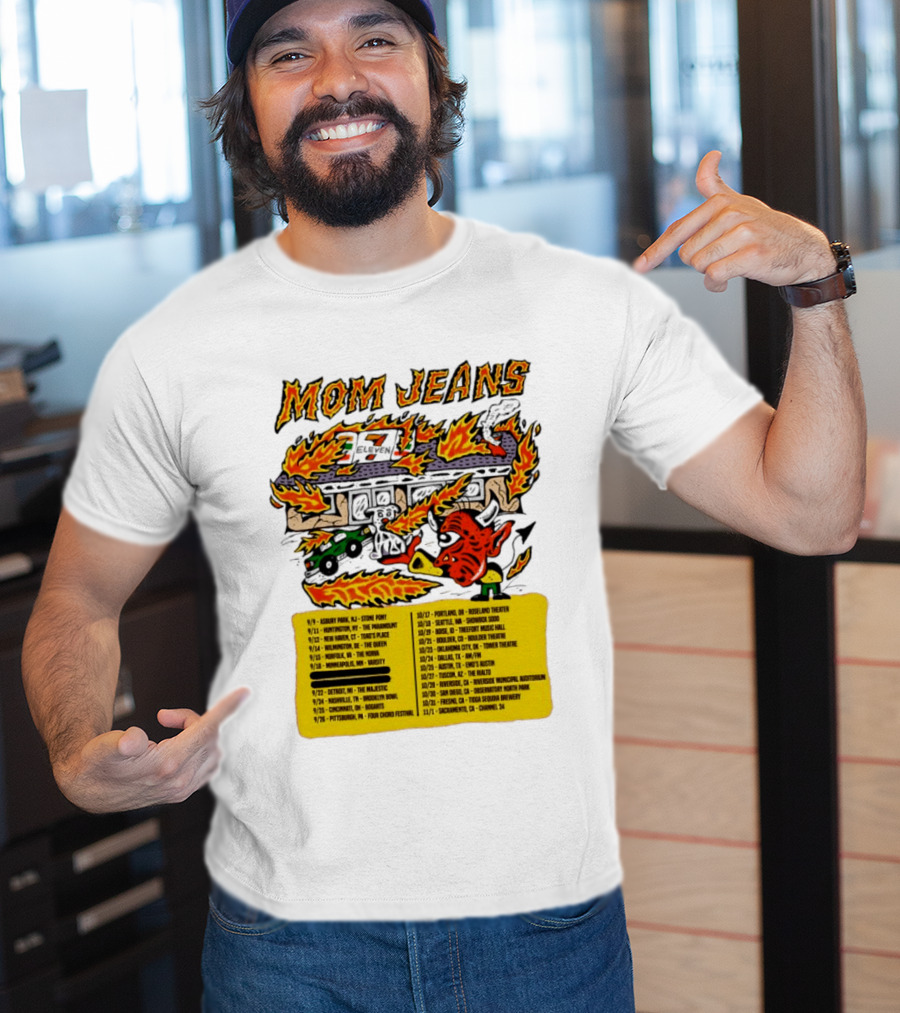Mom Jeans Fire House Tour Dates With Dog And Devil T-Shirt