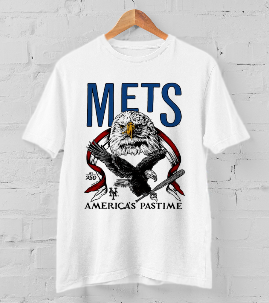 New York Mets Eagles 250th America's Pastime 2026 T-Shirt
