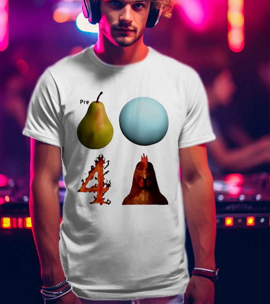 Prepare Pear Sphere Flame 4 Chicken T-Shirt