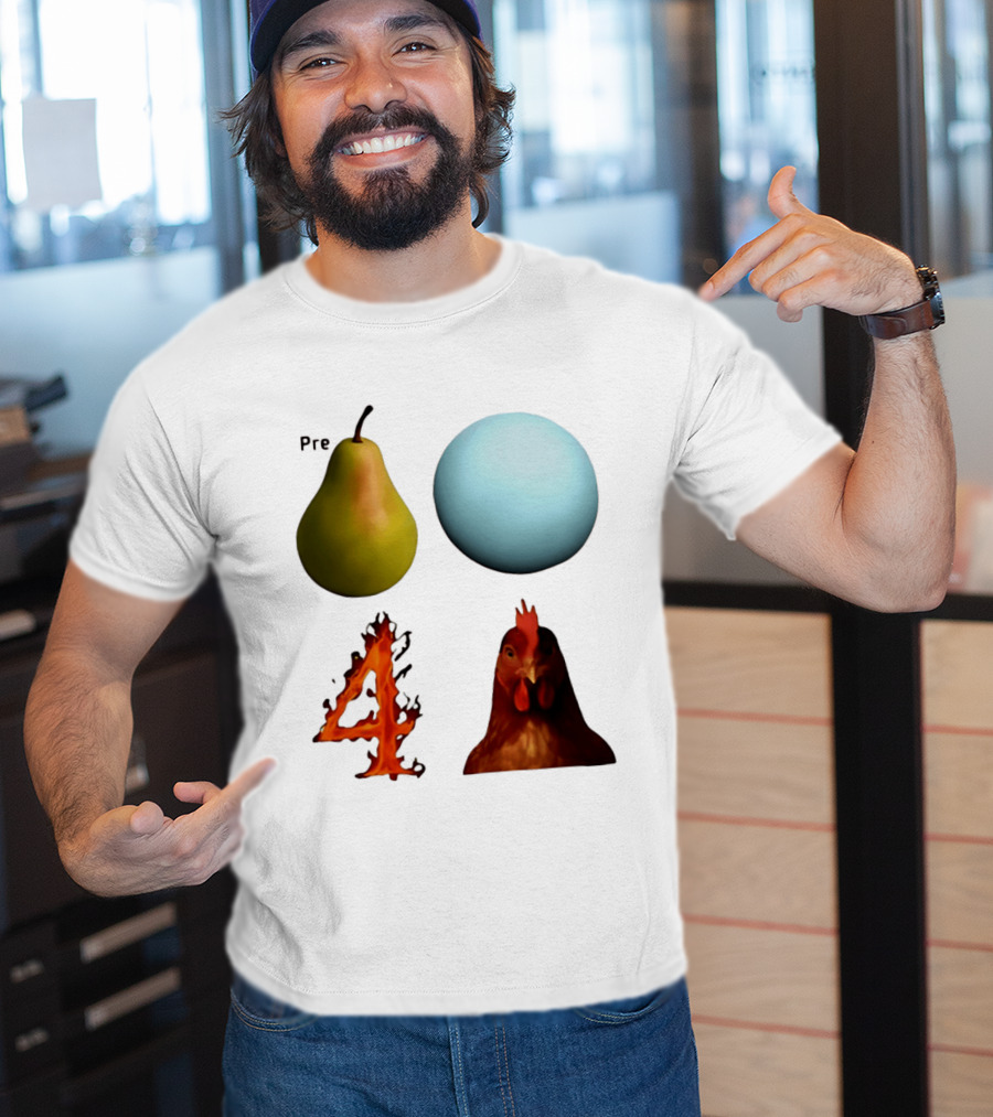 Prepare Pear Sphere Flame 4 Chicken T-Shirt