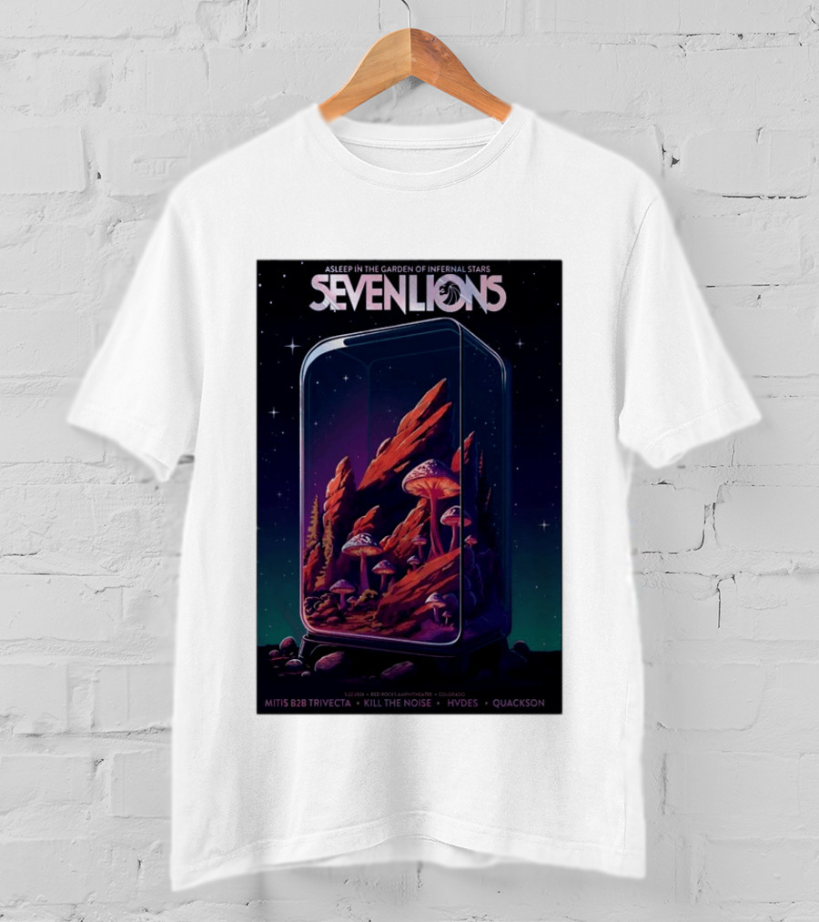 Seven Lions Asleep In The Garden Of Infernal Stars Red Rocks Amphitheatre May 22 2026 T-Shirt
