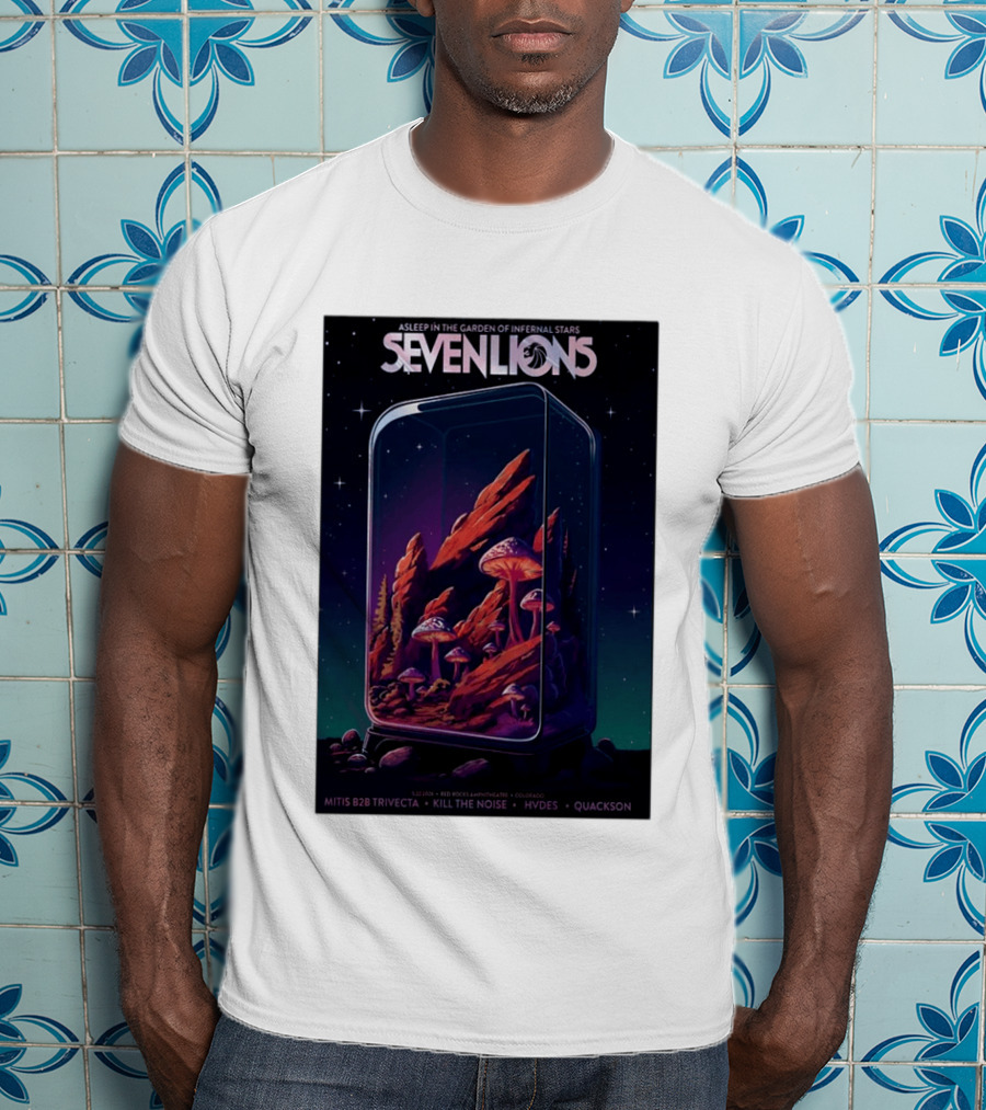 Seven Lions Asleep In The Garden Of Infernal Stars Red Rocks Amphitheatre May 22 2026 T-Shirt