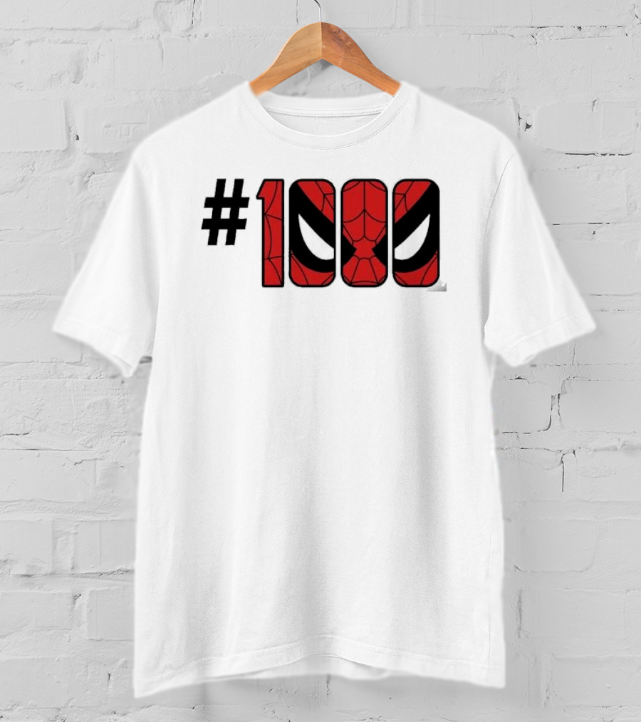 #1000 Spider Man Mask Red Web T-Shirt